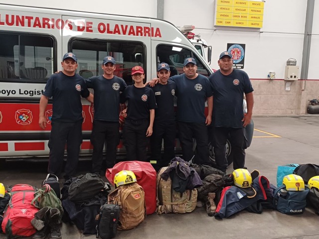 Bomberos de Olavarra presentes en el derrumbe en Villa Gesell