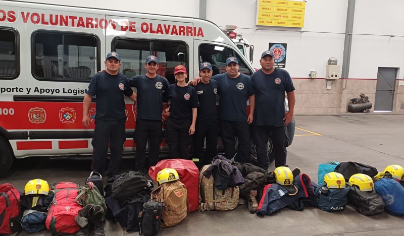 Bomberos de Olavarra presentes en el derrumbe en Villa Gesell