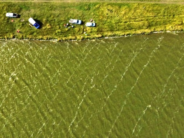 Pesca de costa en la laguna Blanca Chica