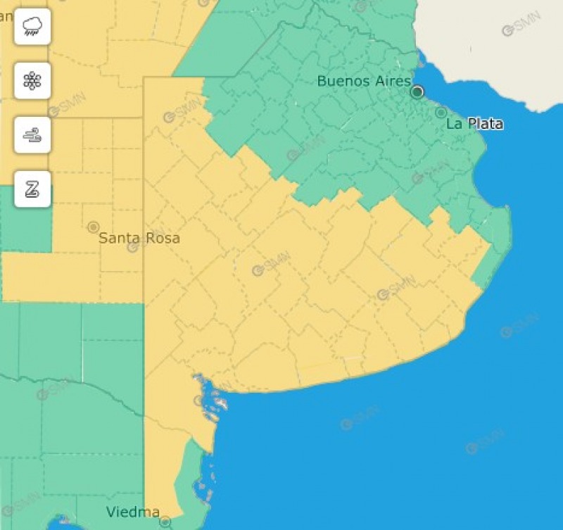 Rige una nueva alerta amarilla para Olavarra y toda la regin