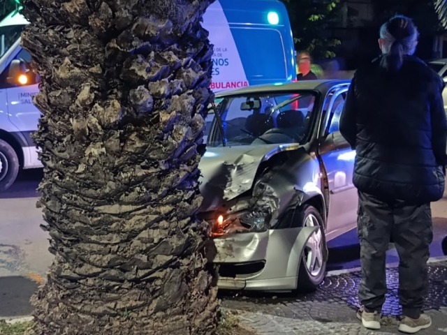 Una joven se descompens y choc contra la palmera de un separador