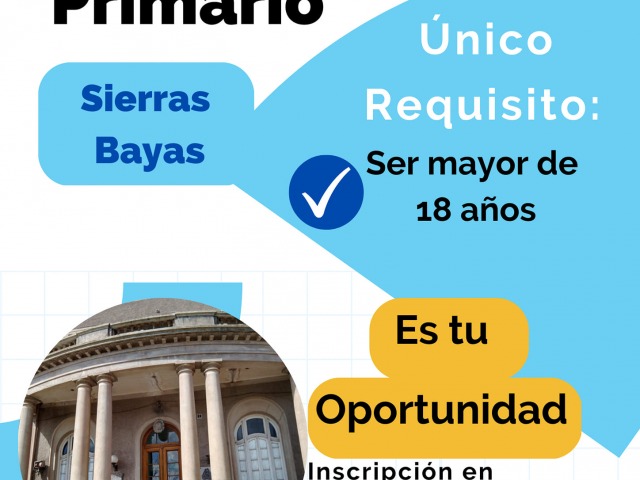 Est abierta la inscripcin para el Cens N 454 de Sierras Bayas