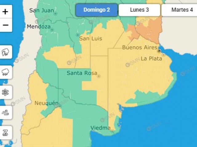 Alerta amarilla por tormentas en casi toda la Provincia