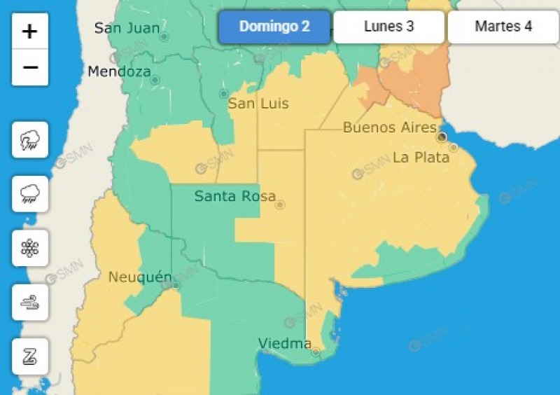 Alerta amarilla por tormentas en casi toda la Provincia