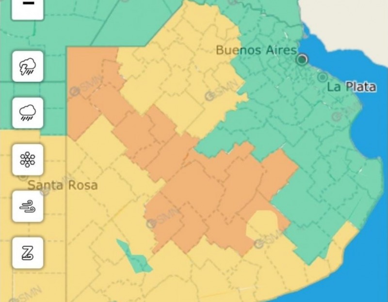 Emiten una alerta naranja para lo que resta de la maana